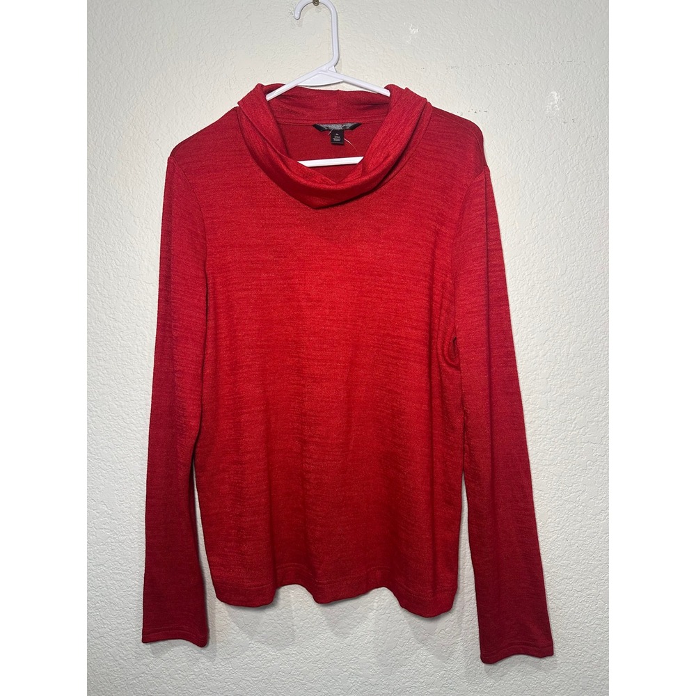 Banana Republic Luxespun Cowl Neck Top Red Long Sleeveโ Knit Shirt Womens Medium